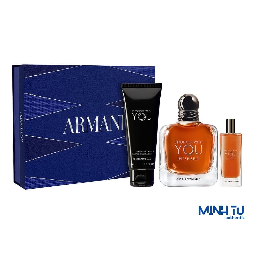 Set Armani Stronger With You Intensely EDP (100ml, 15ml, Sữa Tắm Gội 75ml)