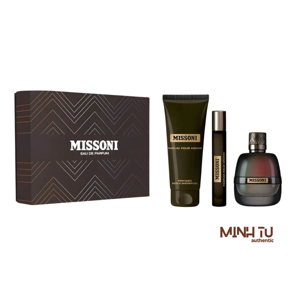 Set Missoni Wave Pour Homme EDP 3Pcs (100ml, Mini 10ml, Sữa tắm 150ml)