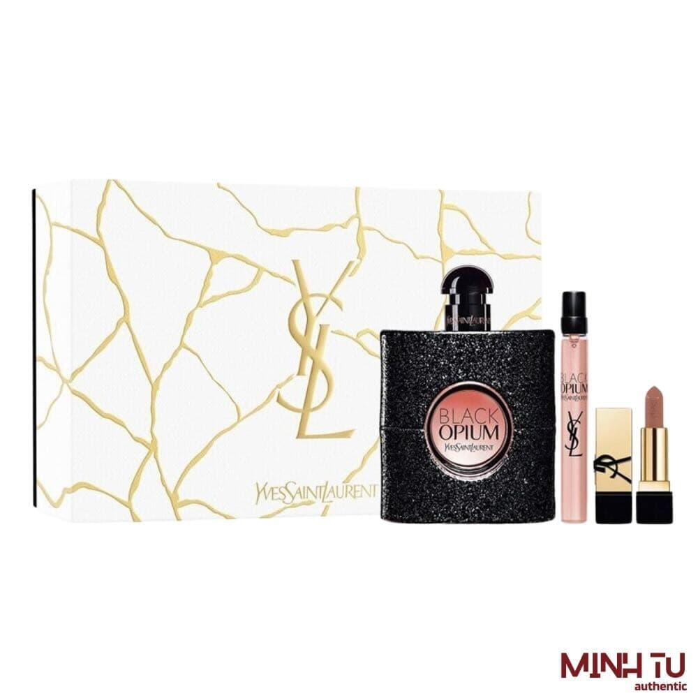 Set Yves Saint Laurent YSL Black Opium EDP 3pcs (90ml, 10ml, Son 1.3g)