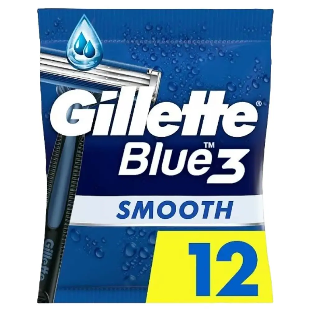Dao Cạo Râu Gillette Blue3 Smooth Men's Disposable Razors x12 (UK)