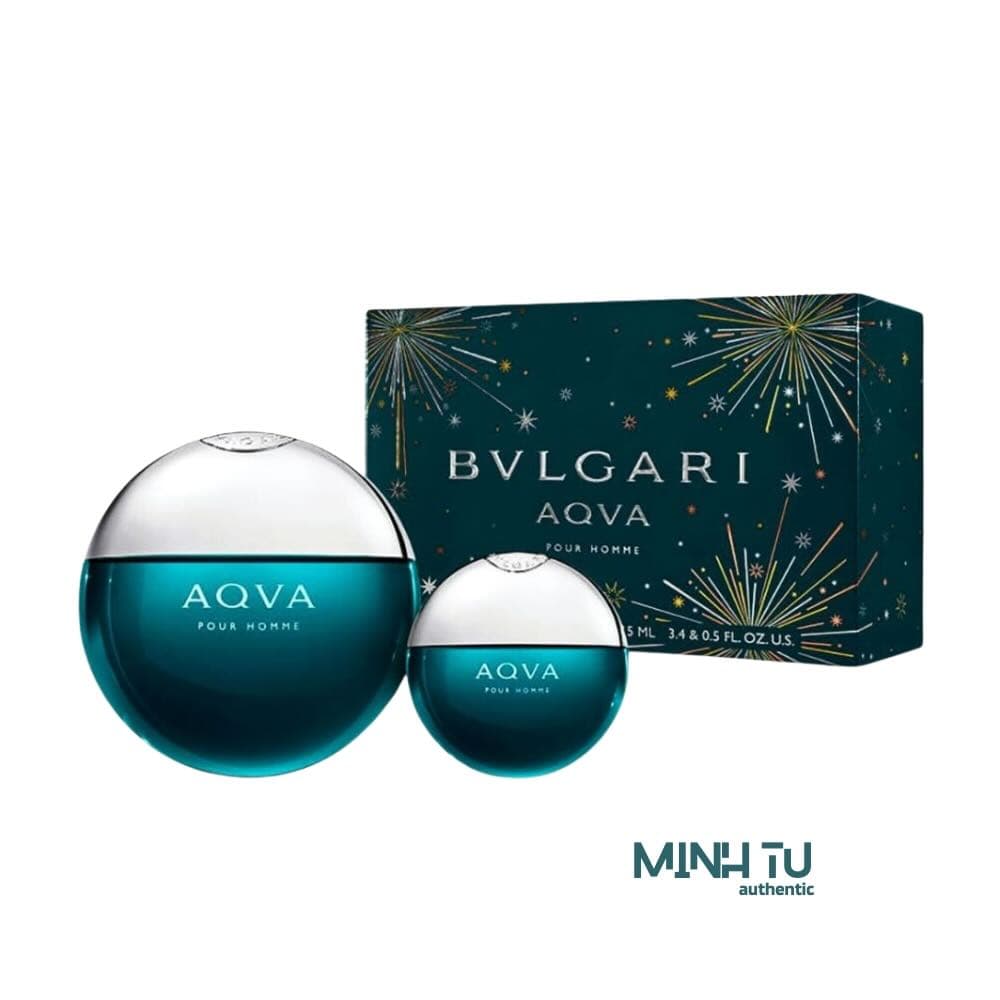 Set Bvlgari Aqua Pour Homme EDT 2pcs (100ml, 15ml) Chính Hãng