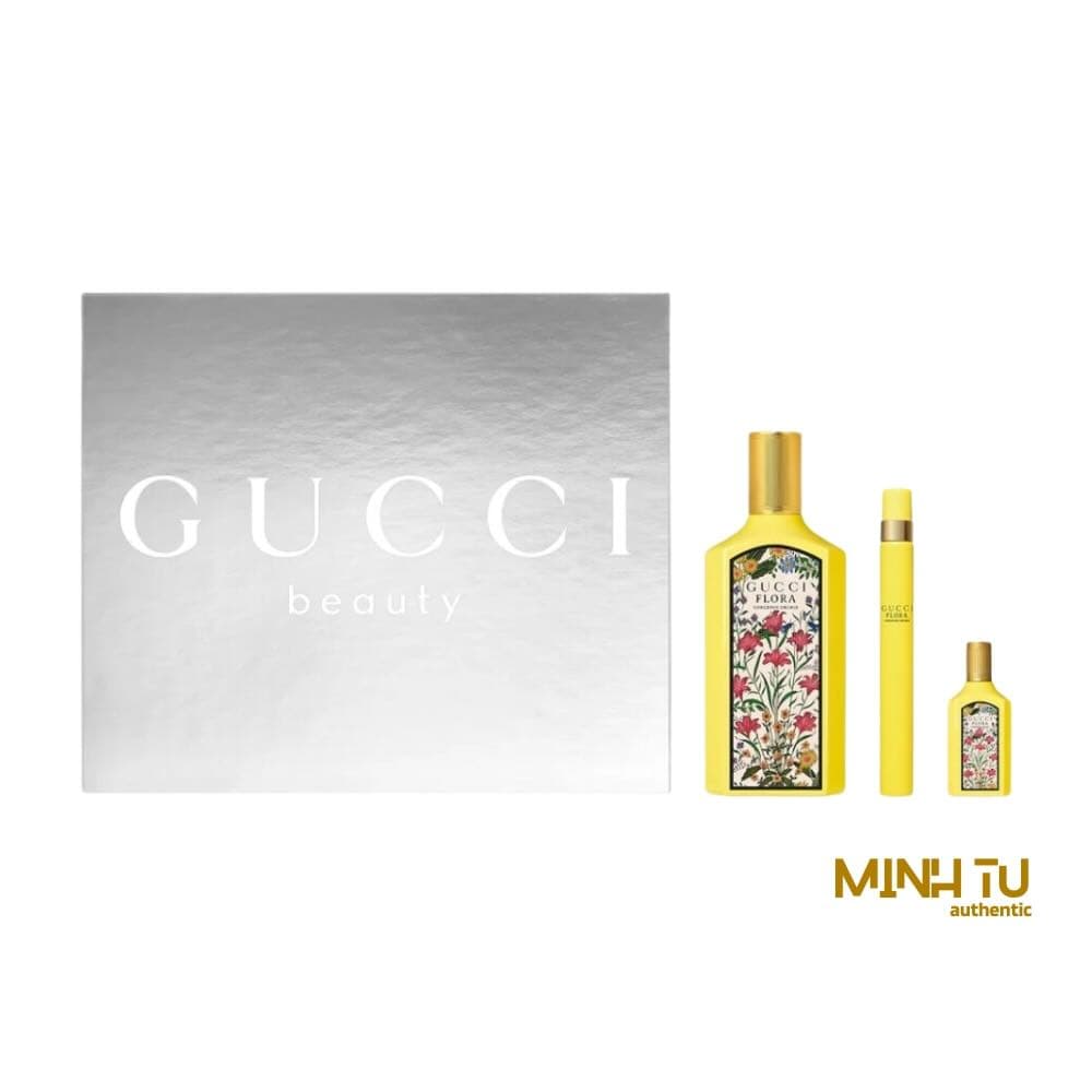 Set Gucci Flora Gorgeous Orchid EDP 3Pcs 100ml (100ml, 10ml, 5ml)