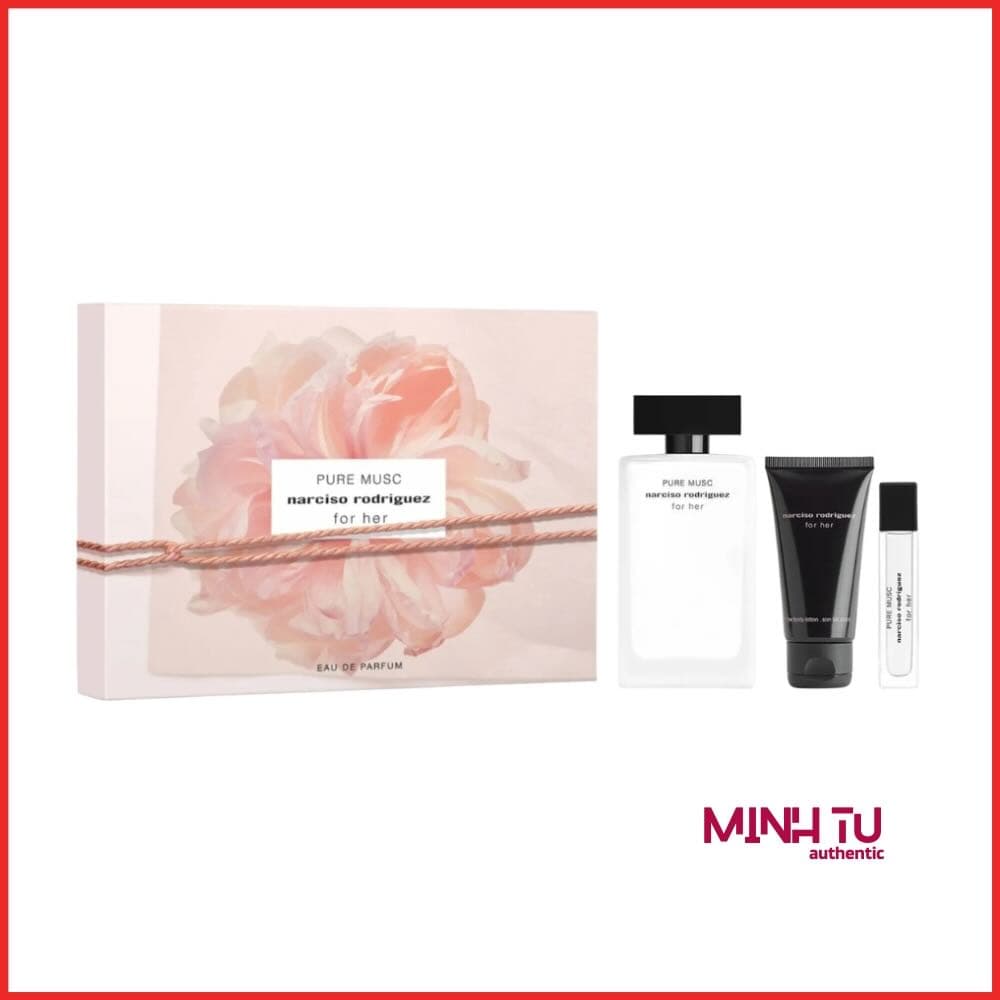 Set Narciso Rodriguez Pure Musc For Her EDP 3Pcs (100ml, 10ml, Lotion 50ml)