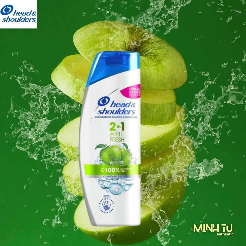 Head & Shoulders Apple Fresh 2in1 Anti-Dandruff Shampoo and Conditioner For Dry Hair And Scalp 400ml