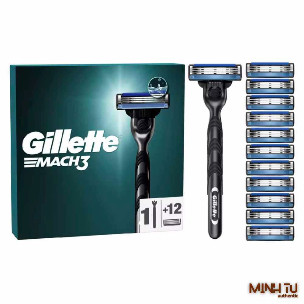 Bộ dao cạo râu Gillette Mach3 Razor 1 Gillette Razor 12 Blade Refills
