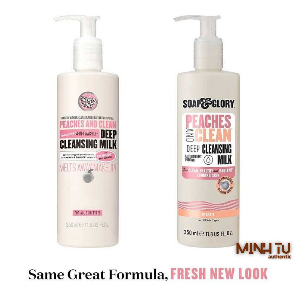 Sữa rửa mặt, Tẩy trang Soap & Glory Peaches and Clean Deep Cleansing Milk 350ml
